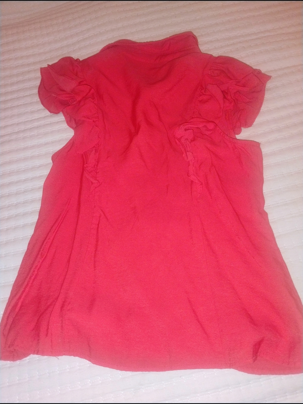 Women's Coral Ruffle Button-Front Blouse - Picture 3 of 4